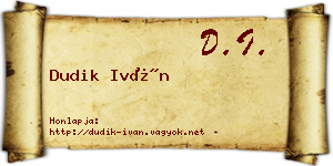 Dudik Iván névjegykártya
